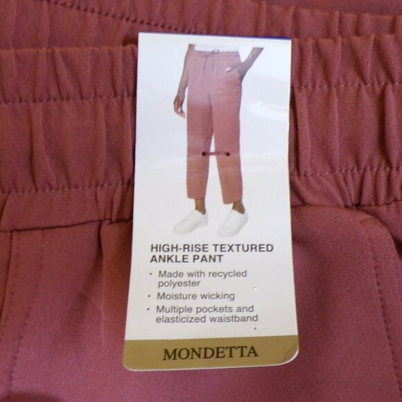 MONDETTA Ladies' Pink (Dark Orchard) High-Rise Ankle Pant Size – Large - Picture 3 of 4